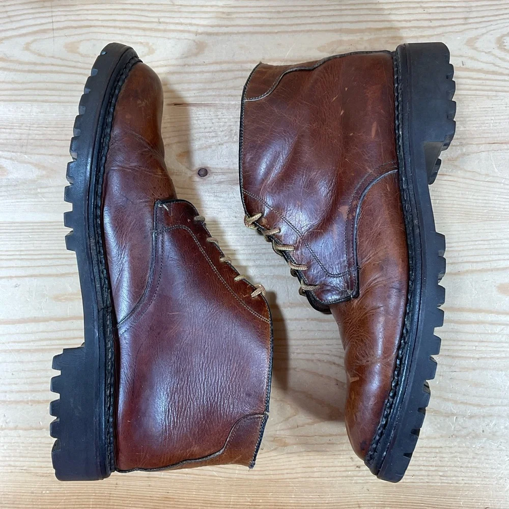 Beacon Hill Classics Leather Chukka Men’s 10 Brown Ankle Boot Lace Up